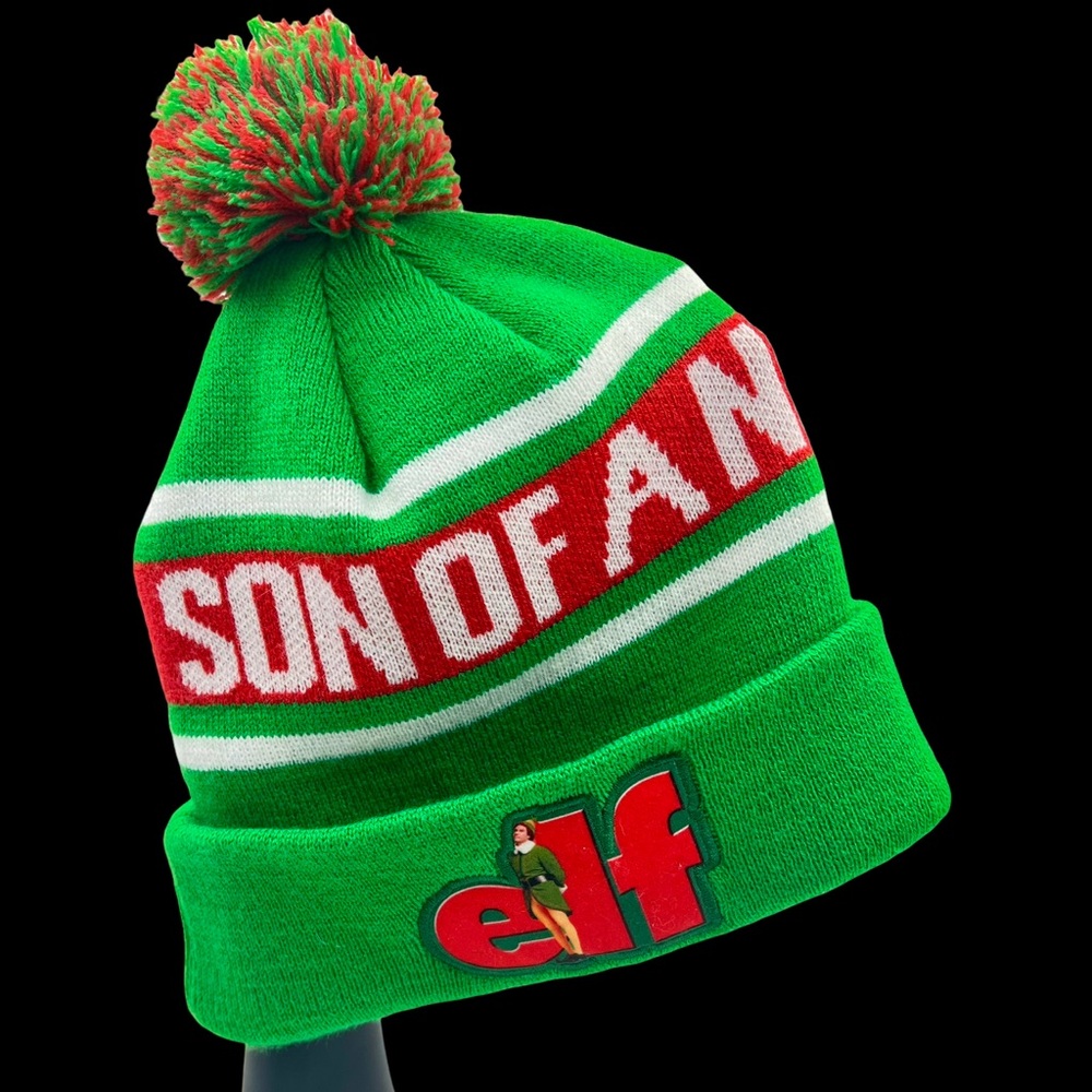 Elf Son Of A Nutcracker Knit Green Beanie Toboggan with Pom OS